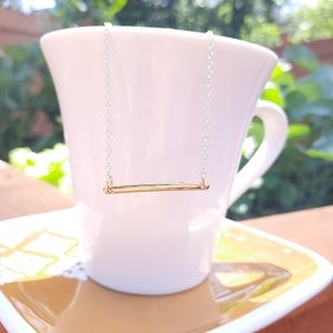 Two Tone Dainty Bar Tibetan Metal Necklace